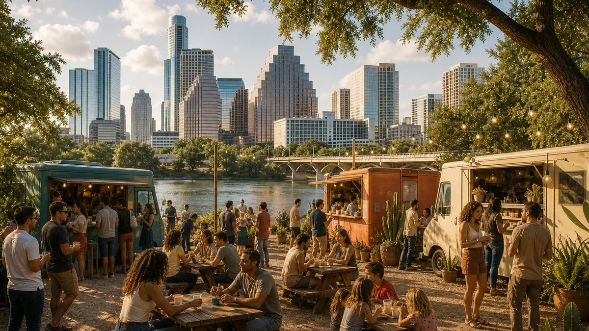 Original Street Eats artwork inspired by Austin, Texas