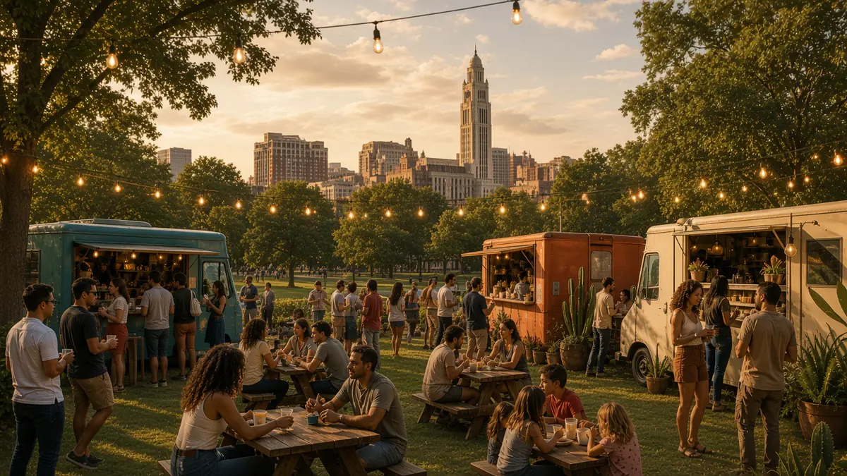 Street Eats illustration of food trucks in Springfield, Missouri