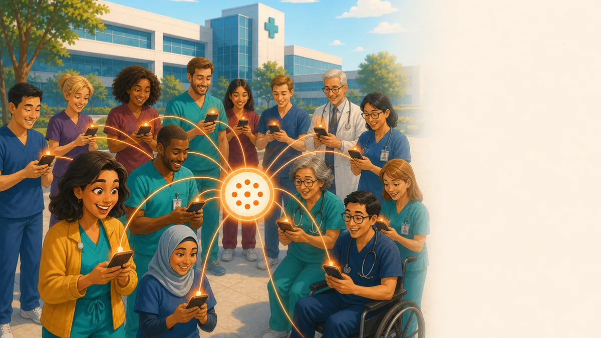 A diverse team of hospital coworkers combines fifteen individual pings into one Hot Spot.