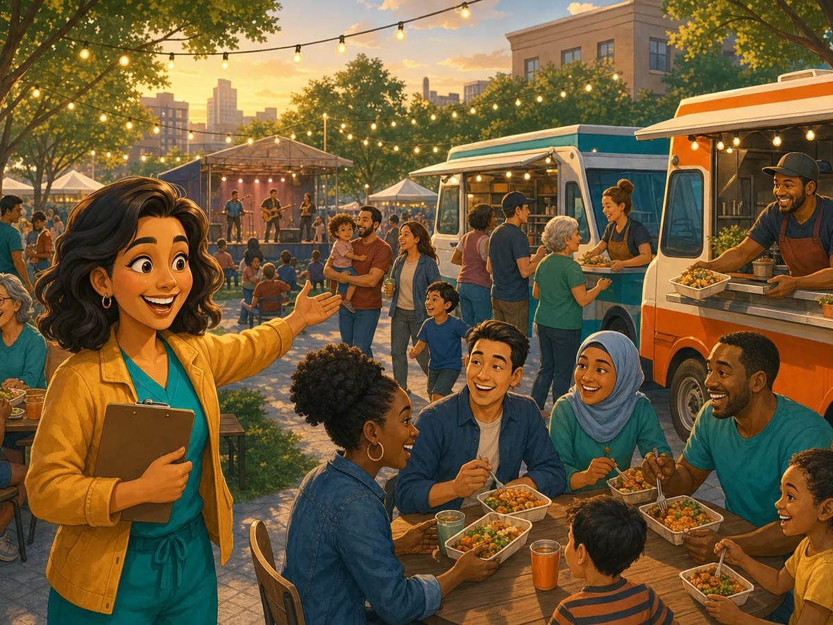 A community event made memorable by food trucks